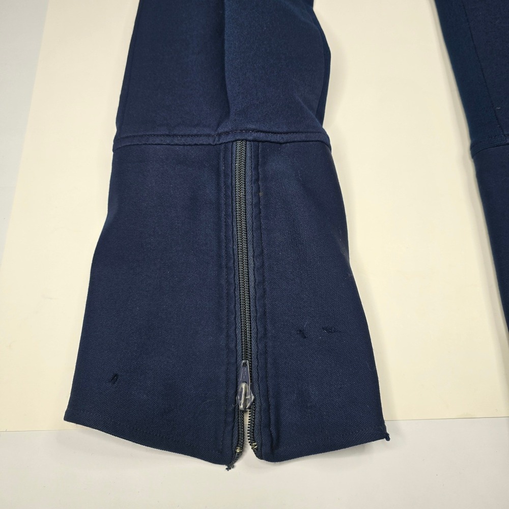 VTG 70s USA Bell Bottoms Blue Stretch Wool Nylon Winter Ski Pants 34X30 - Picture 4 of 9